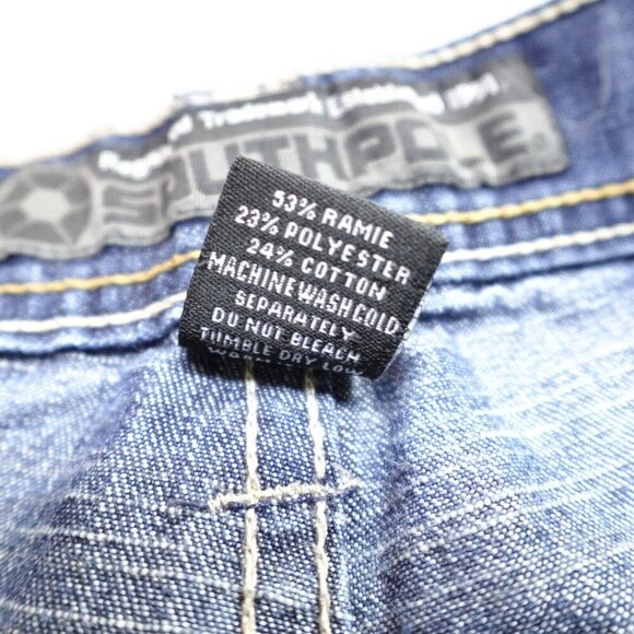 Vintage Southpole Shorts 34 Blue Denim Baggy Loose Y2K - Picture 10 of 10